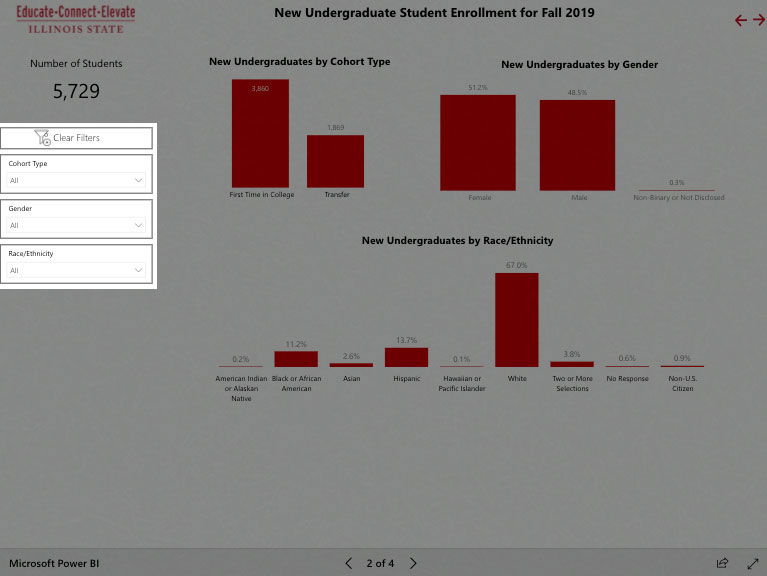 Screenshot of the Power BI portal.